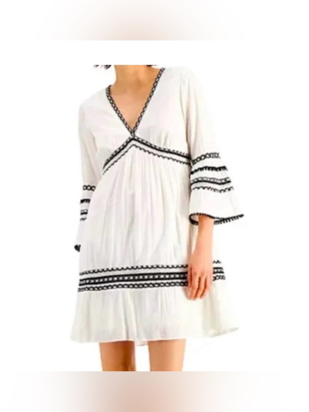 INC International Concepts white V-neck mini dress size XL